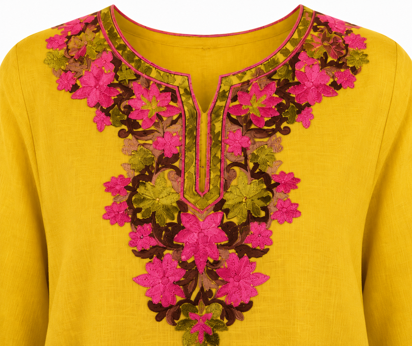 Noor : Aari embroidery summer Co-Ord Set | Gold